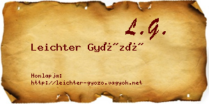 Leichter Győző névjegykártya